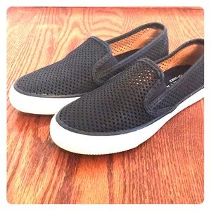 Sperry slip ons. Navy  size 5